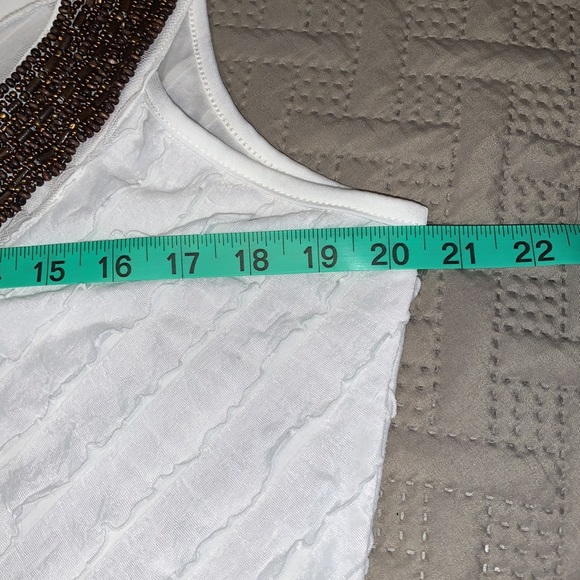 Like new! Ruffled Tank Top with Beaded Neckline - Picture 6 of 9